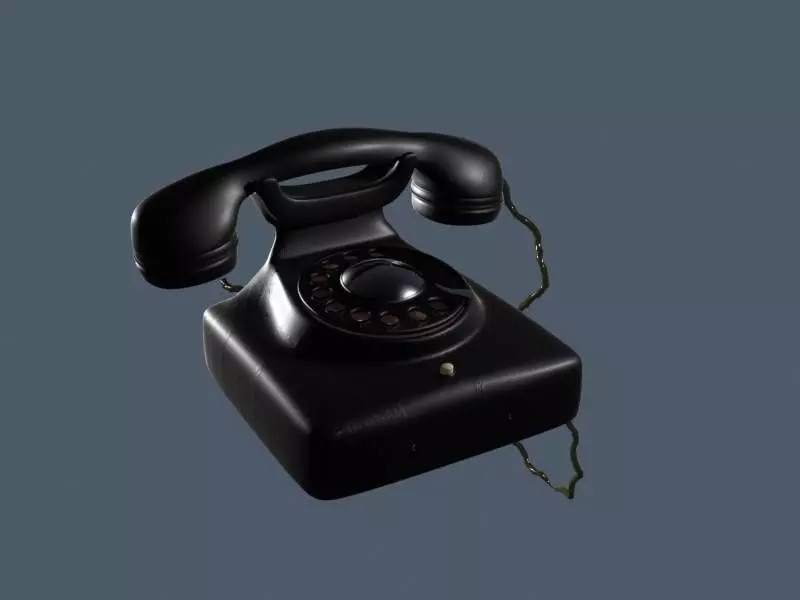 Old phone Low-poly 3D model_0