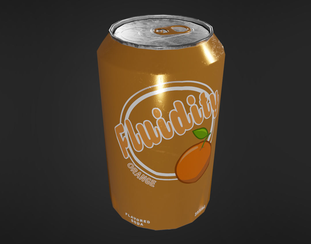 Fluidity Fridge and Soda Can Low-poly 3D model_4