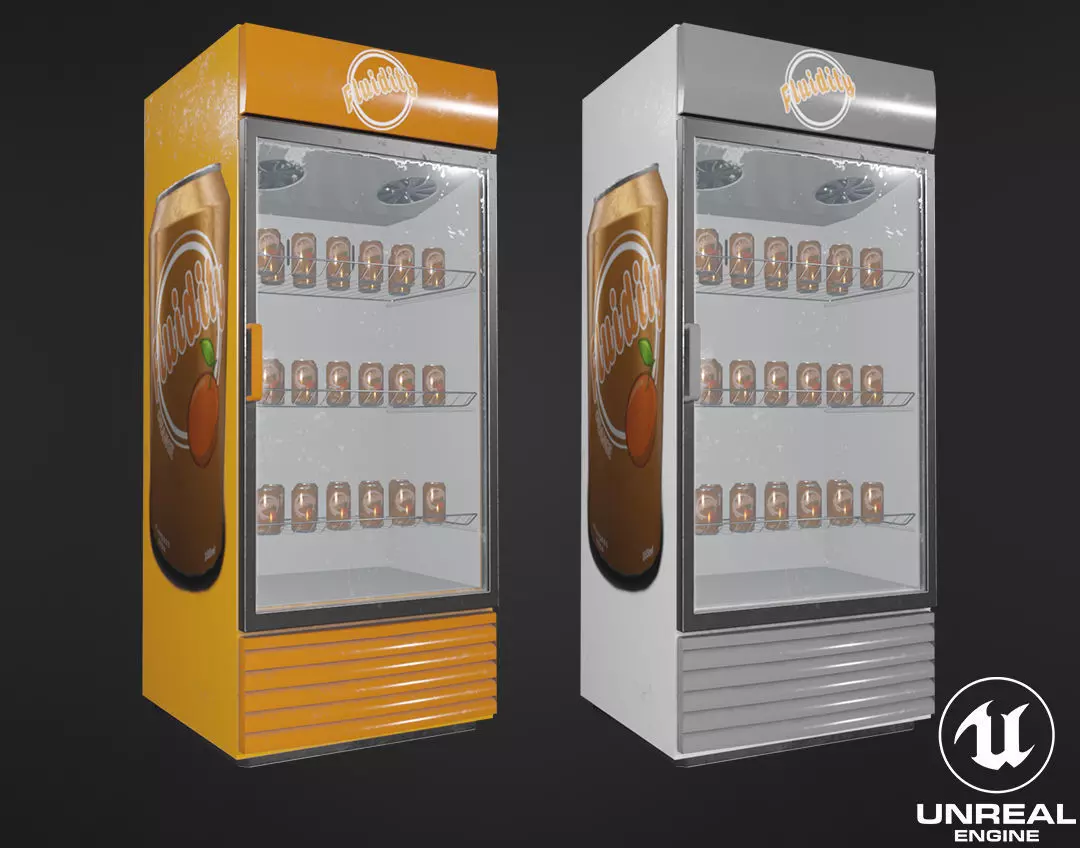 Fluidity Fridge and Soda Can Low-poly 3D model_0