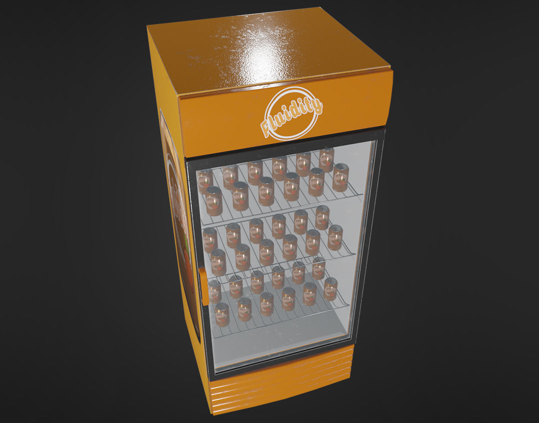 Fluidity Fridge and Soda Can Low-poly 3D model_1