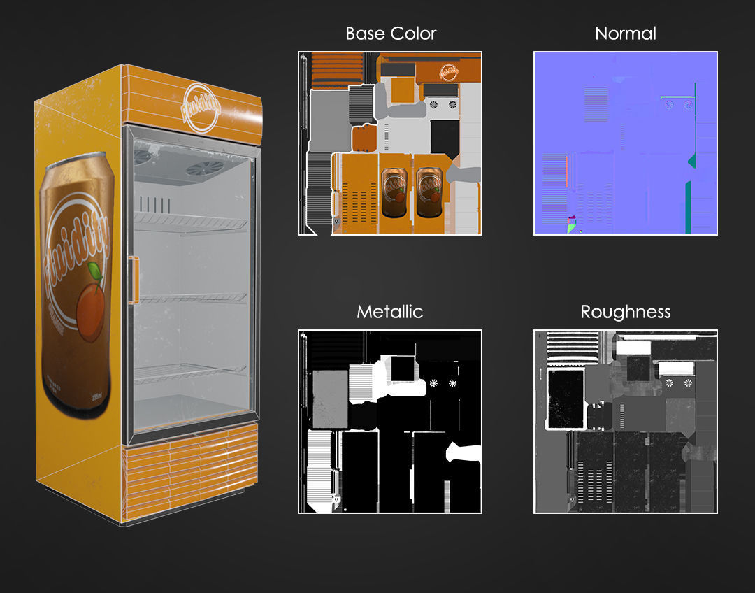 Fluidity Fridge and Soda Can Low-poly 3D model_9