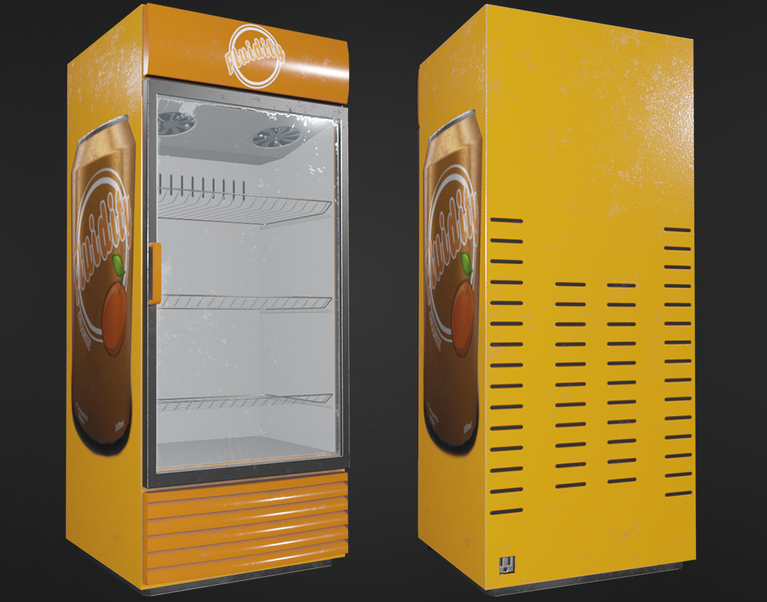 Fluidity Fridge and Soda Can Low-poly 3D model_2
