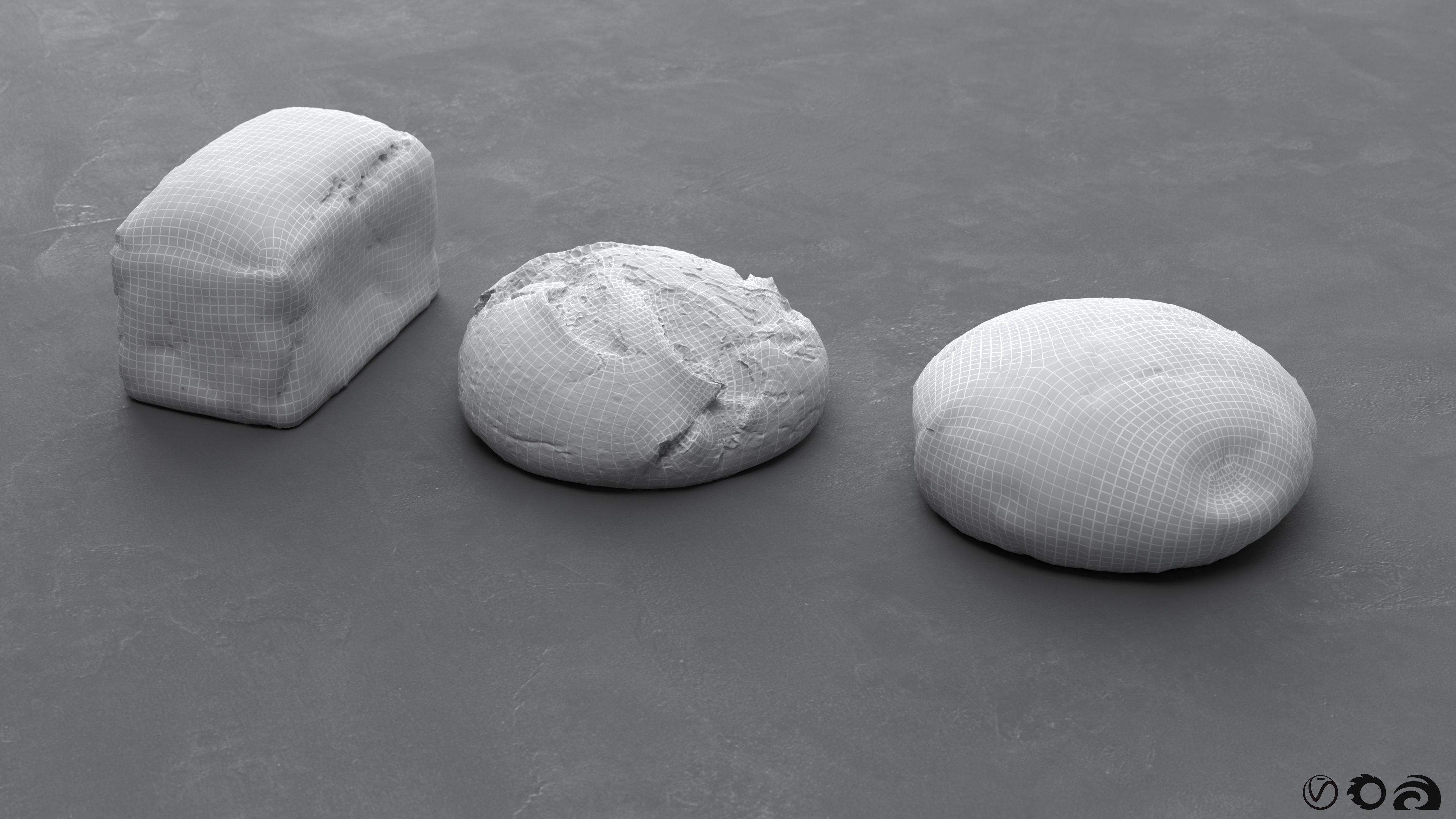 Collection Of Photoscanned Breads  Low-poly 3D model_5