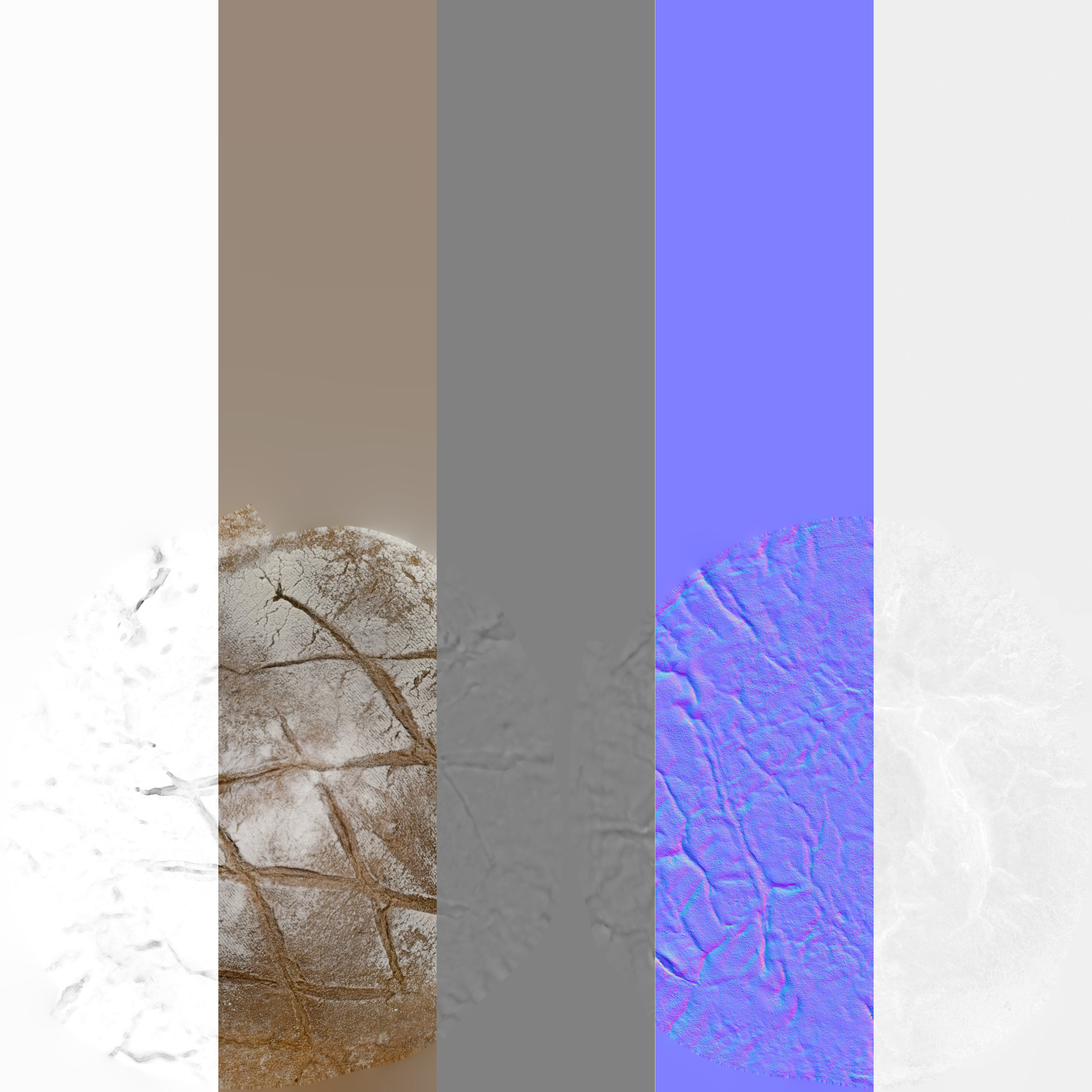 Collection Of Photoscanned Breads  Low-poly 3D model_8