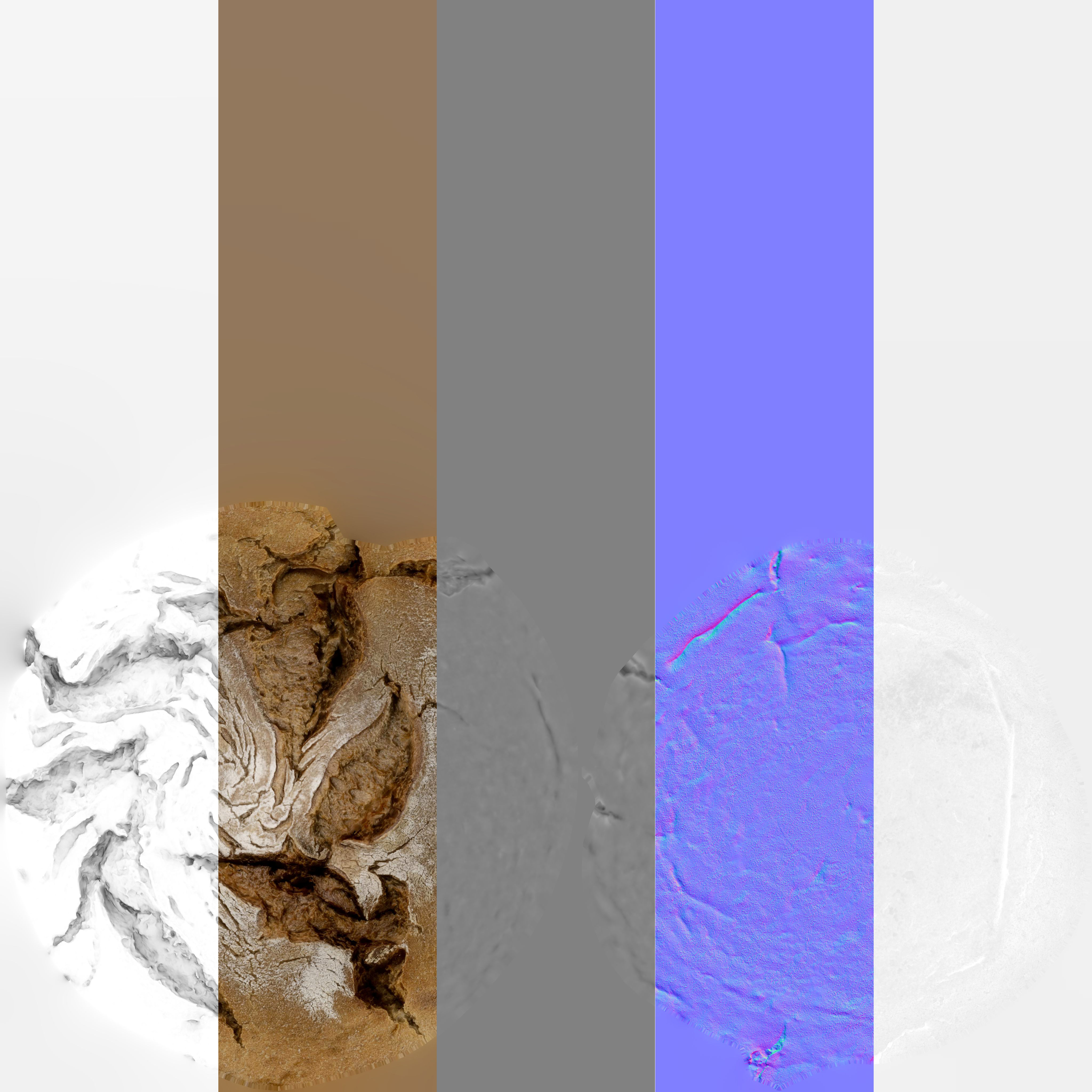 Collection Of Photoscanned Breads  Low-poly 3D model_7