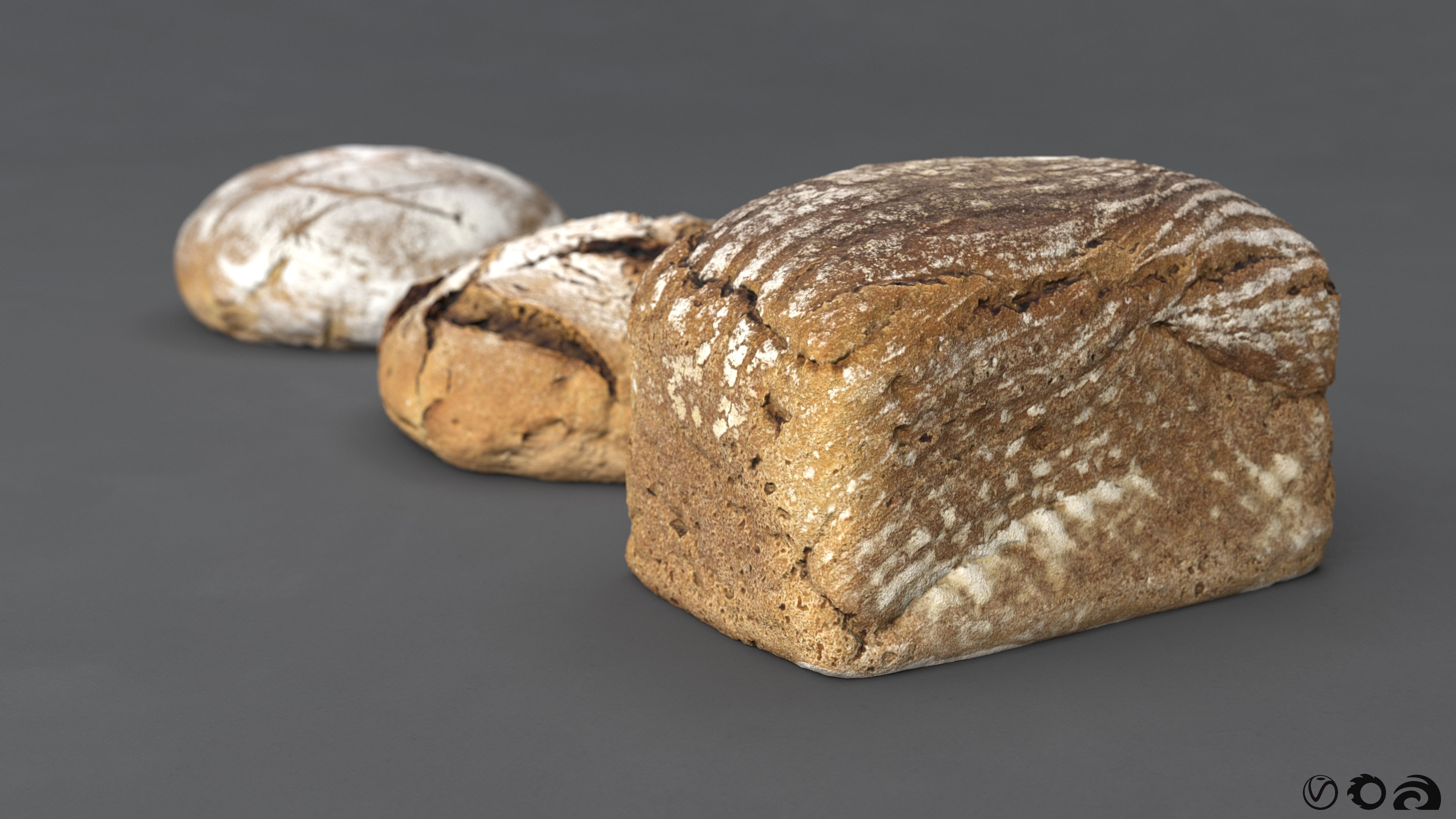 Collection Of Photoscanned Breads  Low-poly 3D model_3