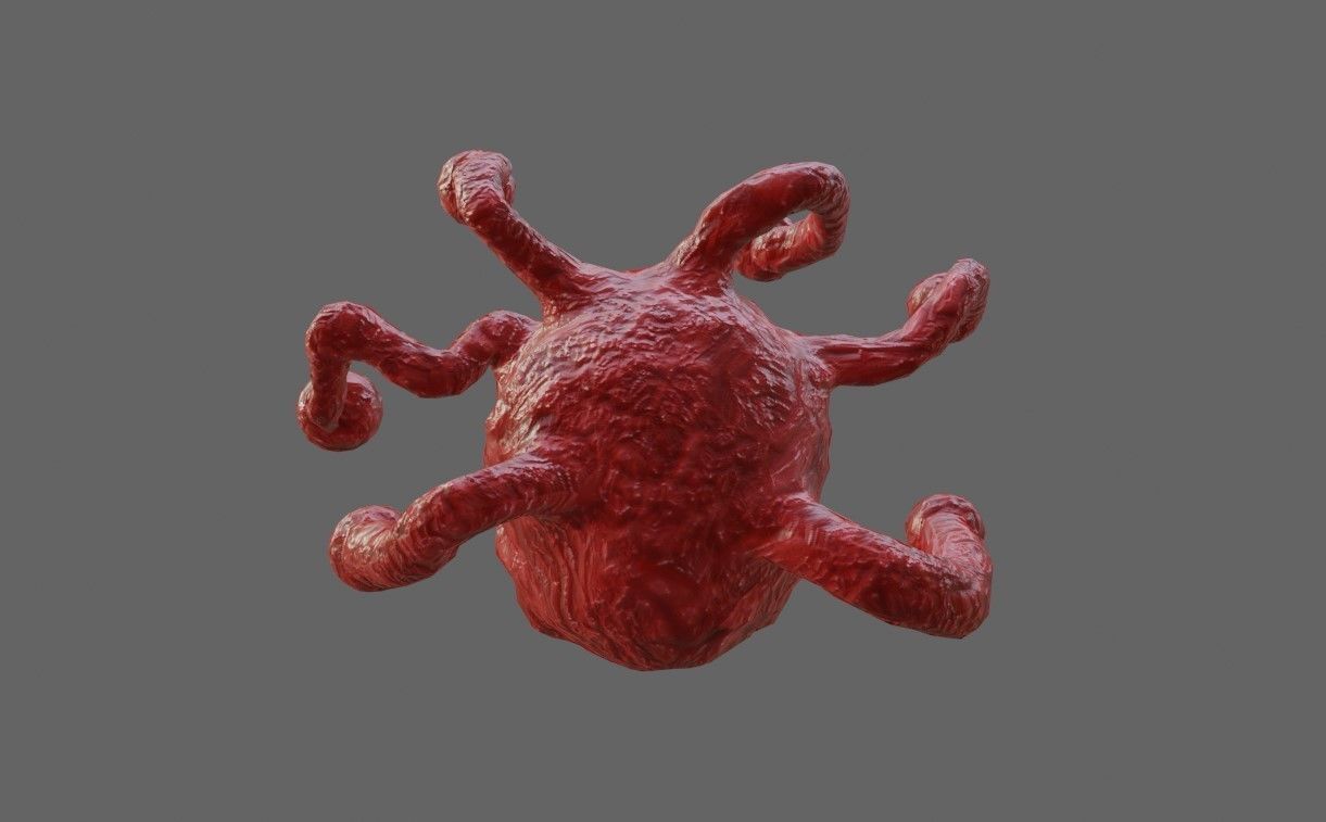 Beholder Monster - Eye - RPG Low-poly 3D model_12