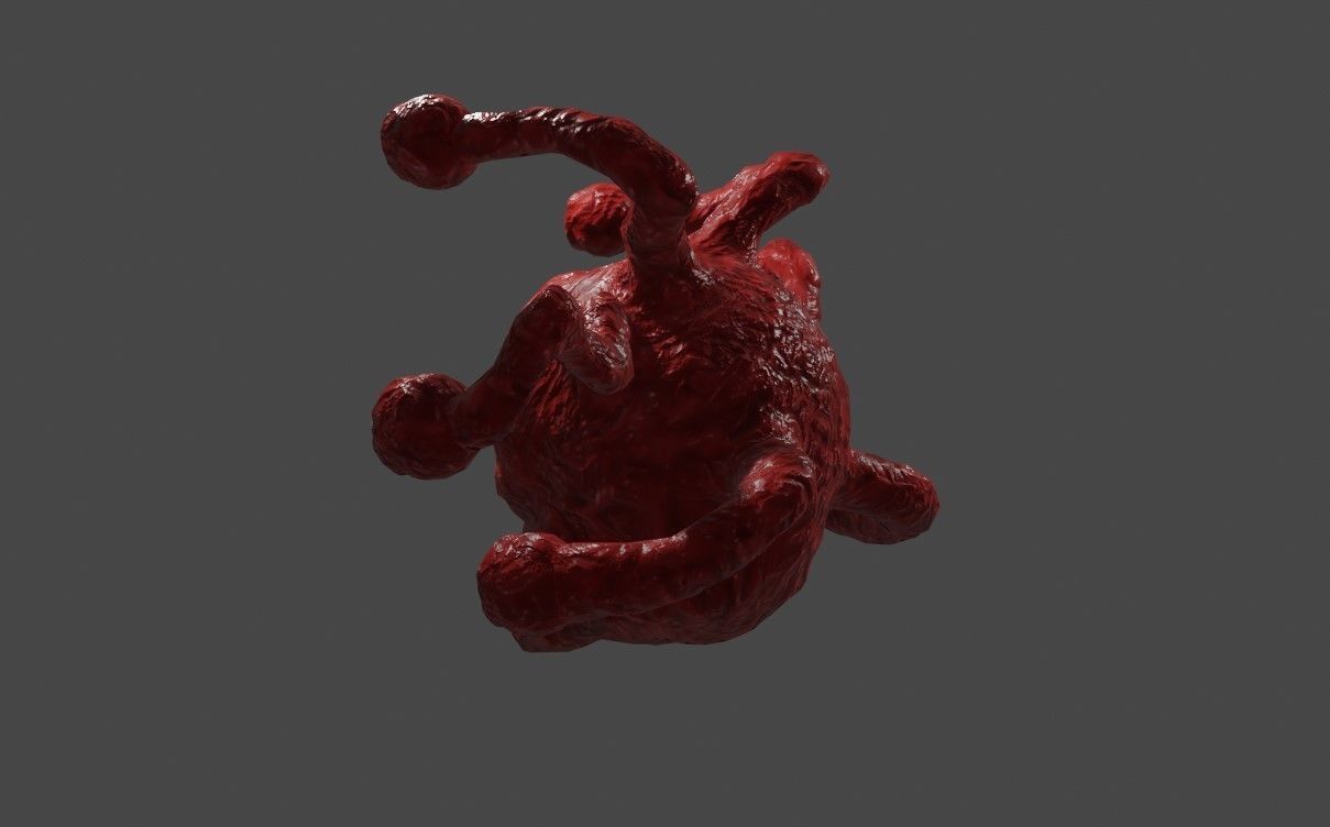 Beholder Monster - Eye - RPG Low-poly 3D model_4