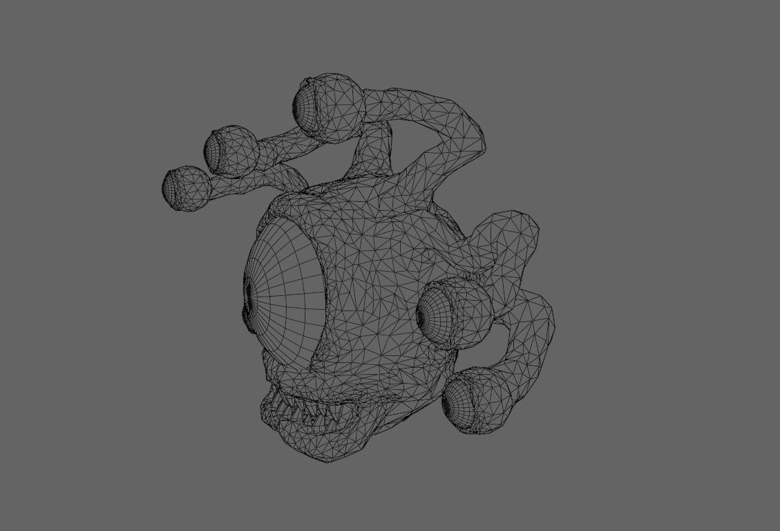 Beholder Monster - Eye - RPG Low-poly 3D model_18