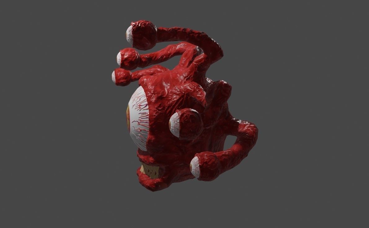 Beholder Monster - Eye - RPG Low-poly 3D model_2