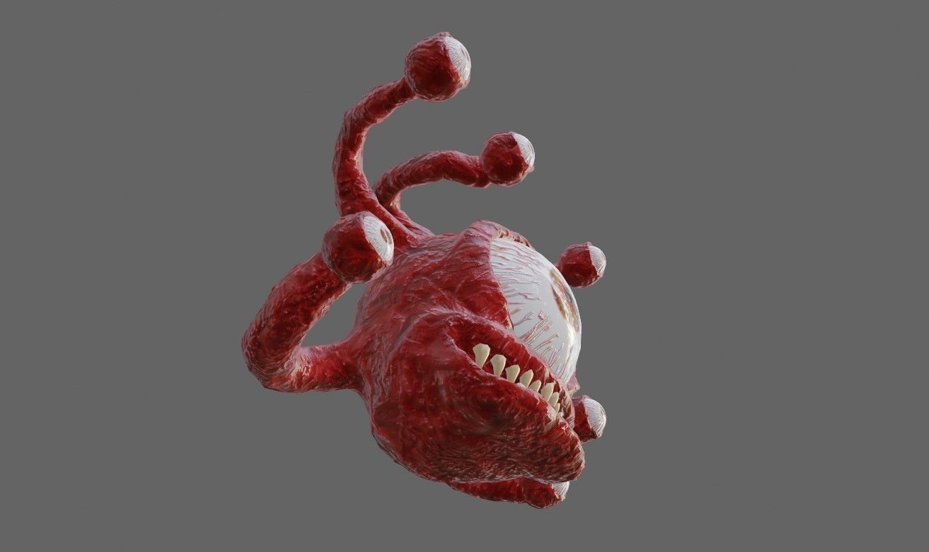 Beholder Monster - Eye - RPG Low-poly 3D model_11