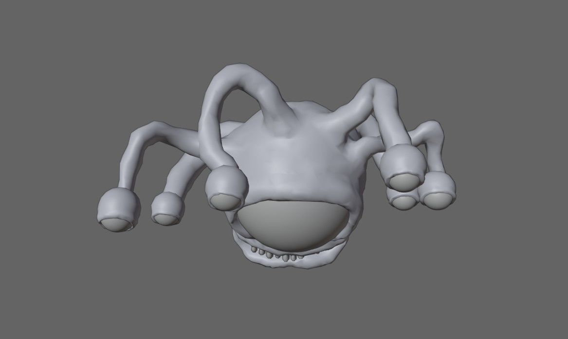 Beholder Monster - Eye - RPG Low-poly 3D model_16