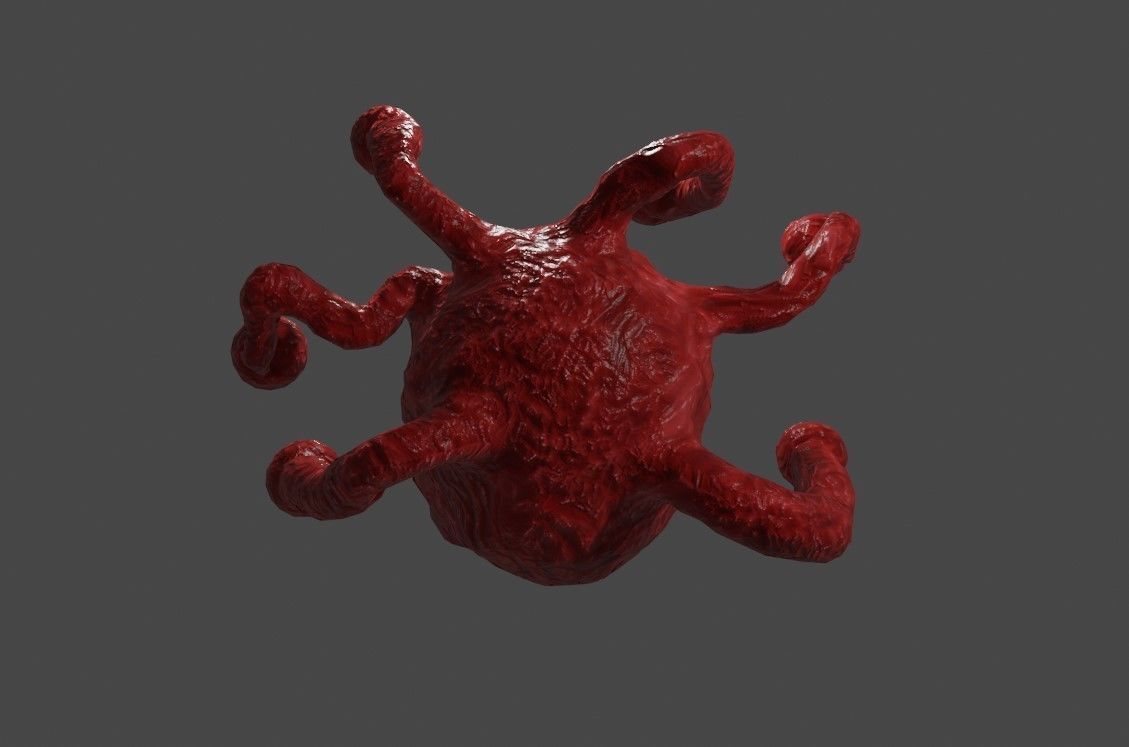 Beholder Monster - Eye - RPG Low-poly 3D model_5