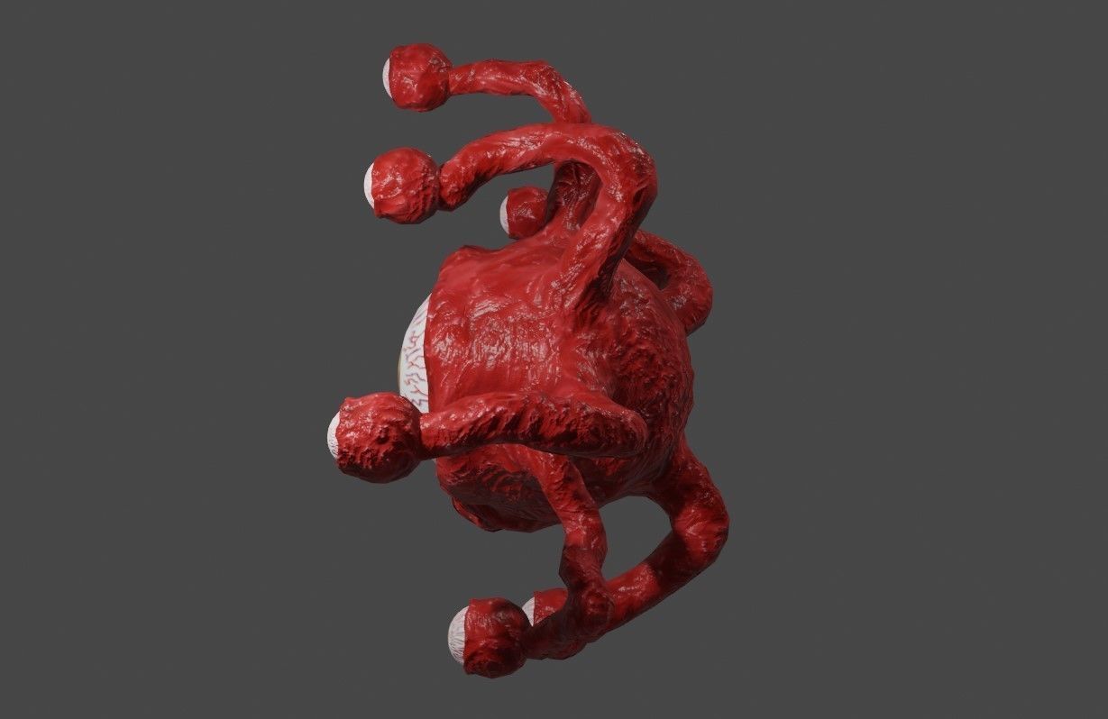 Beholder Monster - Eye - RPG Low-poly 3D model_3