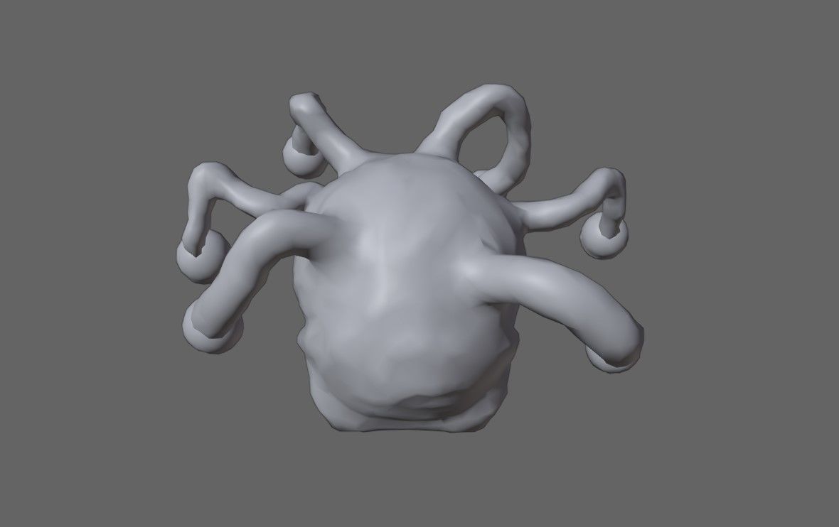Beholder Monster - Eye - RPG Low-poly 3D model_15