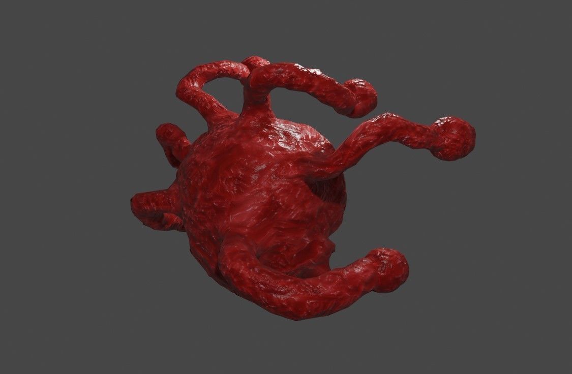 Beholder Monster - Eye - RPG Low-poly 3D model_6