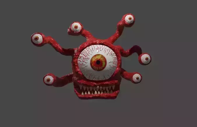 Beholder Monster - Eye - RPG Low-poly 3D model
