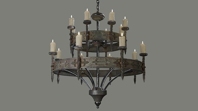 Candle Chandelier A Low-poly 3D model