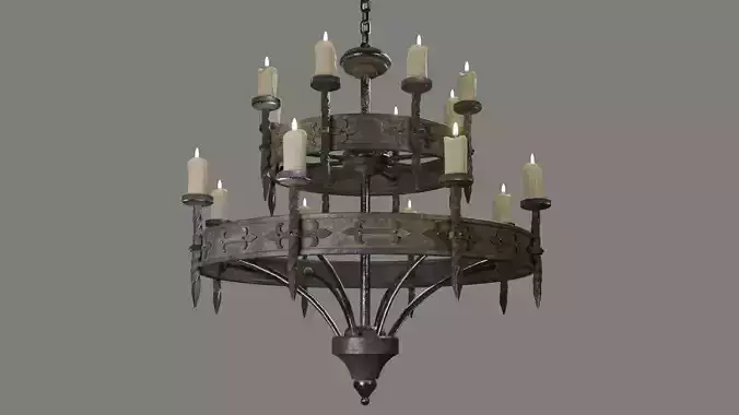 Candle Chandelier A Low-poly 3D model