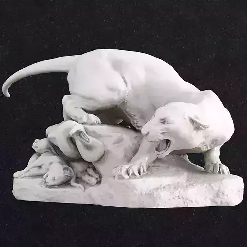 Lion statue of panther
