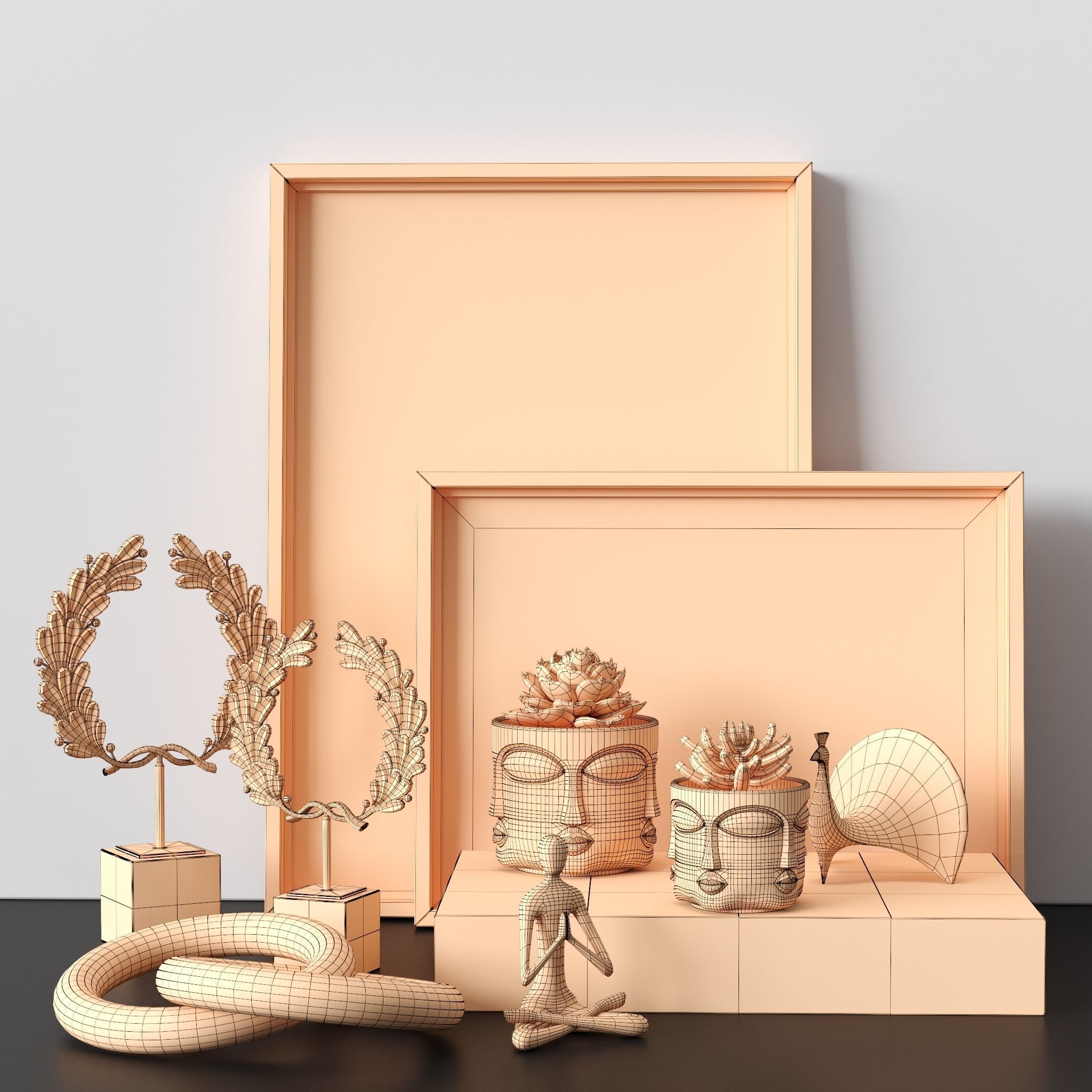 Decorative sets 018 Low-poly 3D model_3