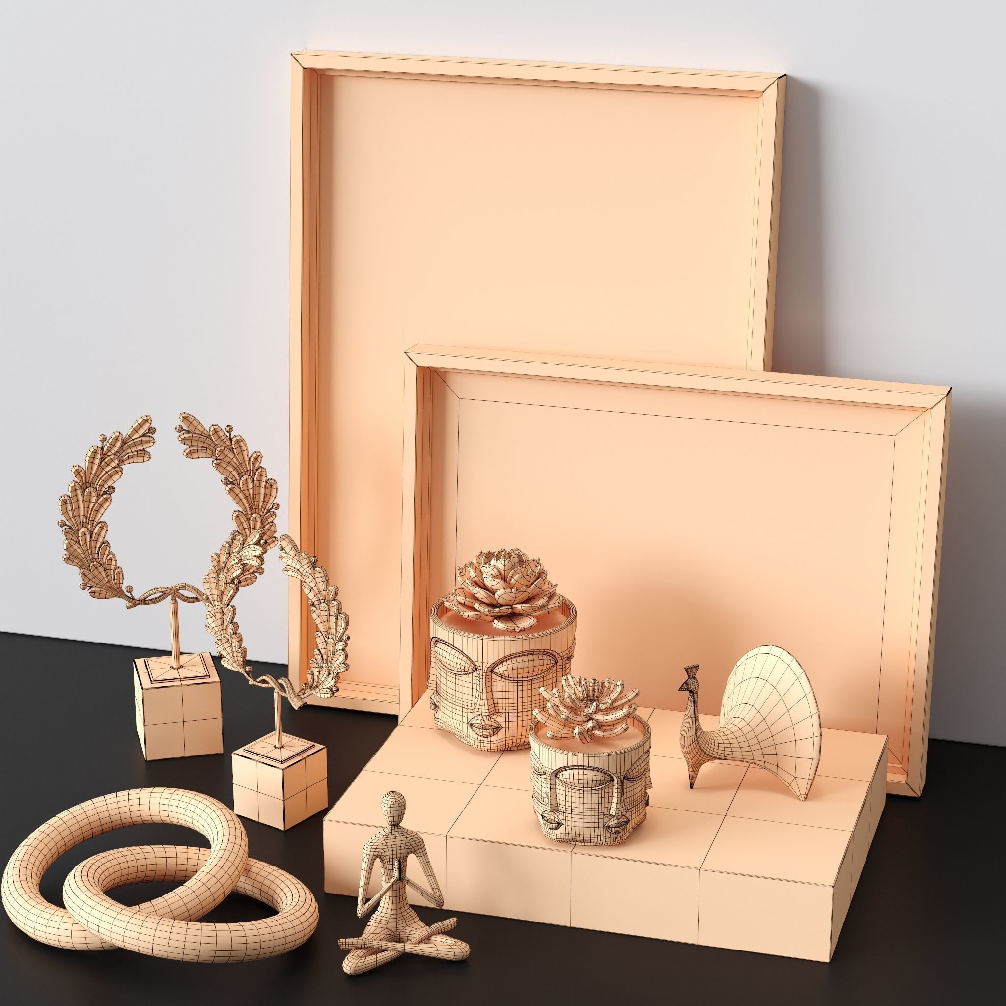 Decorative sets 018 Low-poly 3D model_5