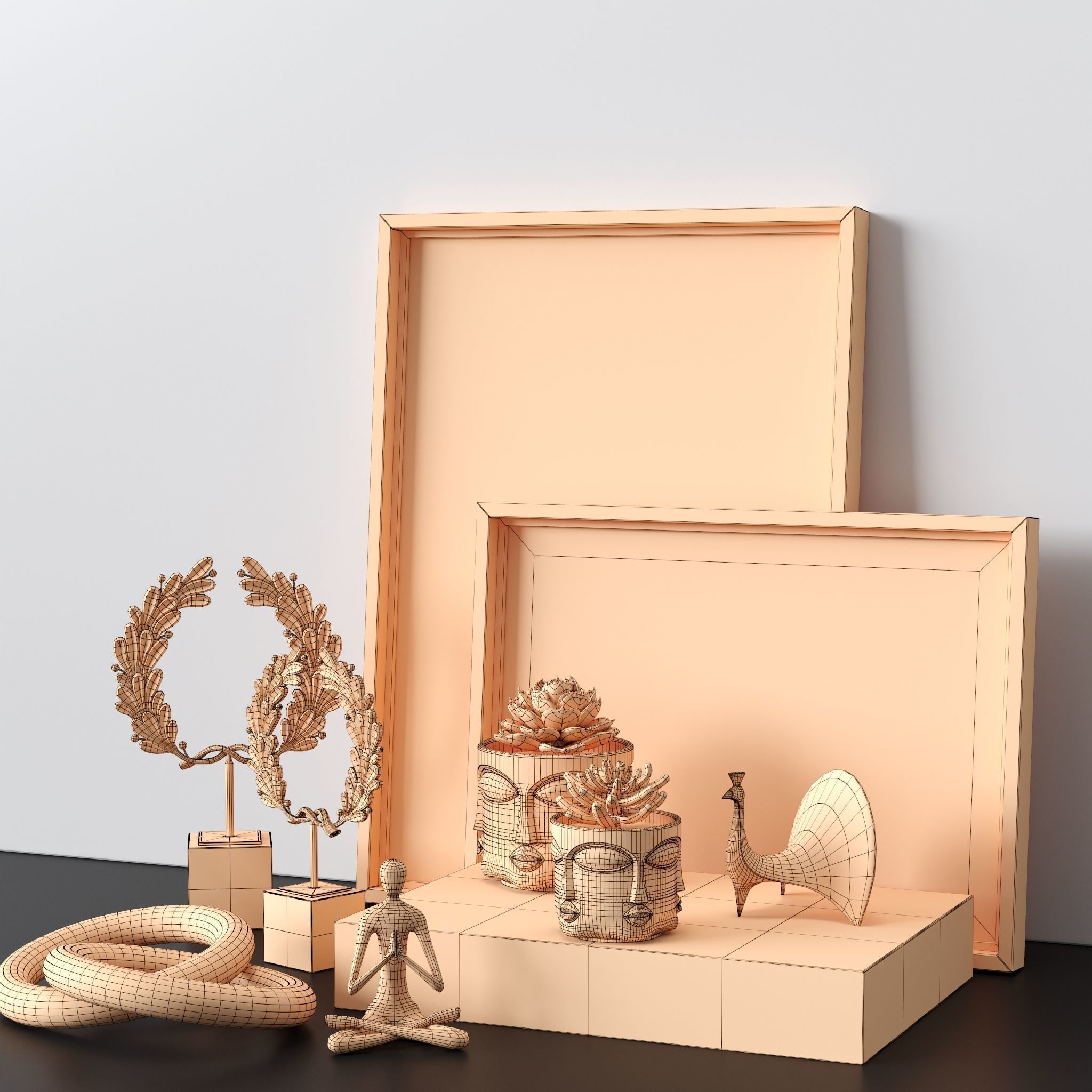 Decorative sets 018 Low-poly 3D model_4