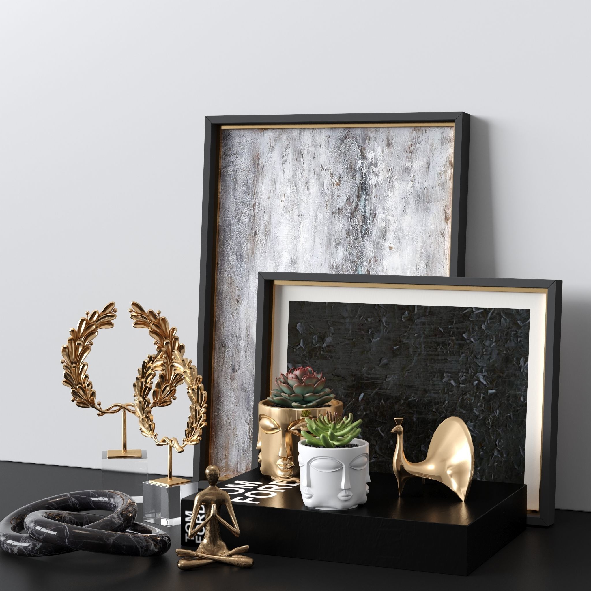 Decorative sets 018 Low-poly 3D model_1