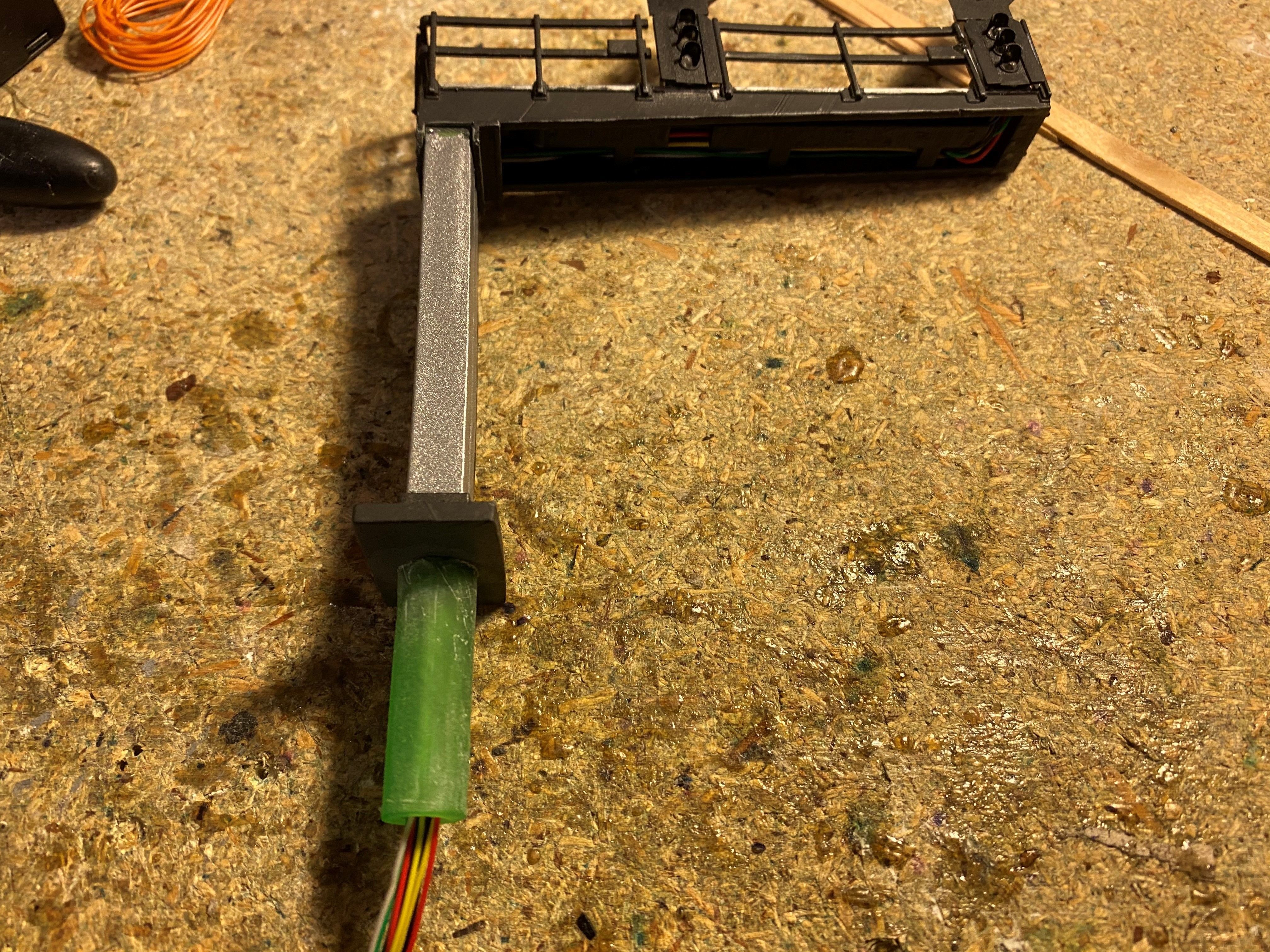 OO Model Railway Modern Signal Gantry with hidden cable holes 3D print model_21