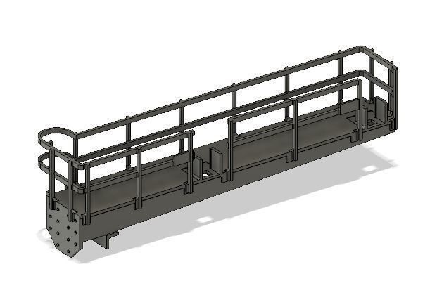 OO Model Railway Modern Signal Gantry with hidden cable holes 3D print model_7