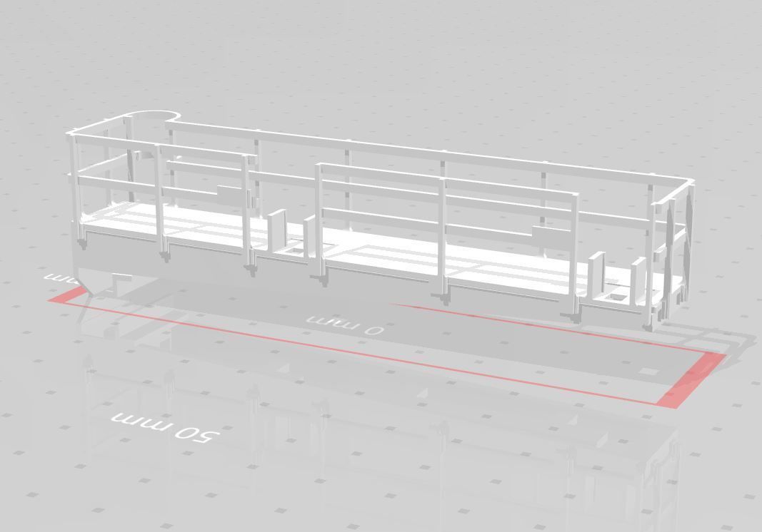OO Model Railway Modern Signal Gantry with hidden cable holes 3D print model_16
