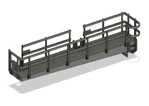 OO Model Railway Modern Signal Gantry with hidden cable holes 3D print model_8