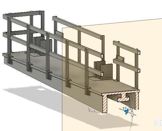 OO Model Railway Modern Signal Gantry with hidden cable holes 3D print model_12