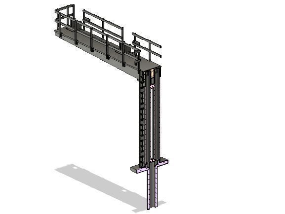 OO Model Railway Modern Signal Gantry with hidden cable holes 3D print model_11