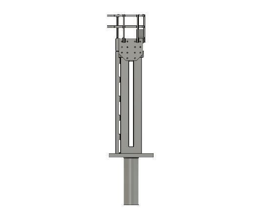 OO Model Railway Modern Signal Gantry with hidden cable holes 3D print model_5