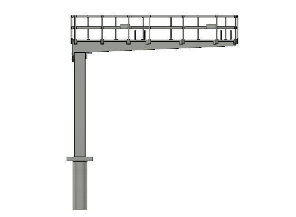 OO Model Railway Modern Signal Gantry with hidden cable holes 3D print model_4