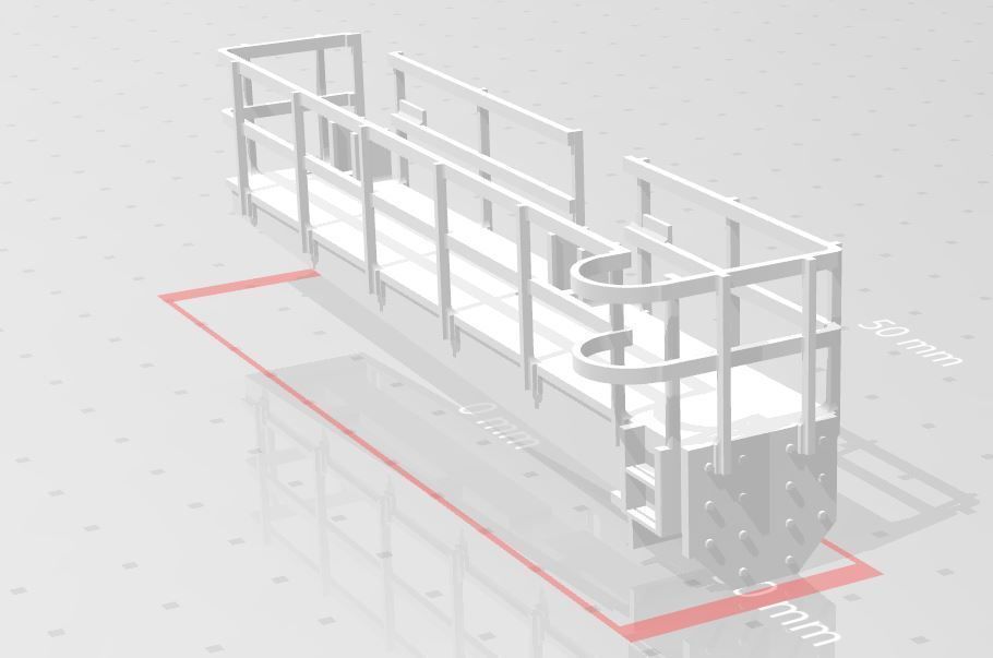 OO Model Railway Modern Signal Gantry with hidden cable holes 3D print model_17