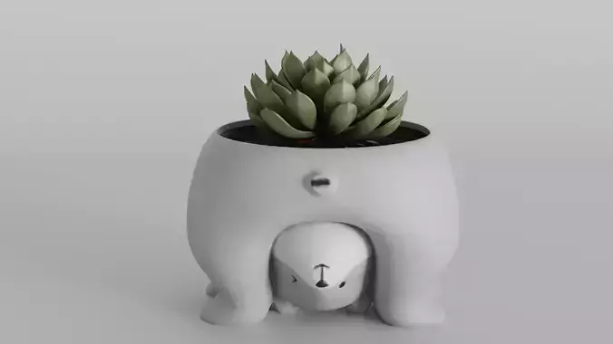 Adorable Raccoon Planter Digital STL File for 3D Printing