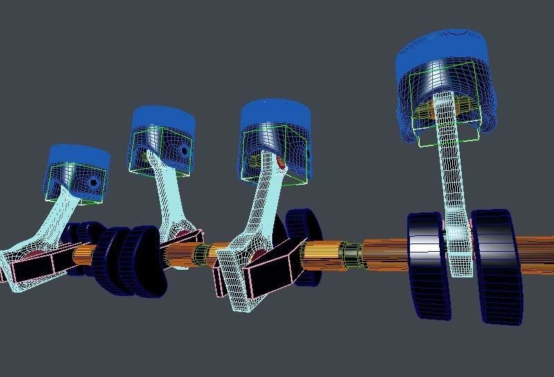 piston Low-poly 3D model_3