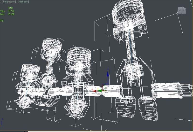 piston Low-poly 3D model_2