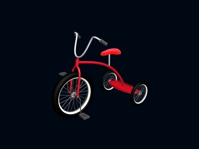 tricycle Low-poly 3D model_2
