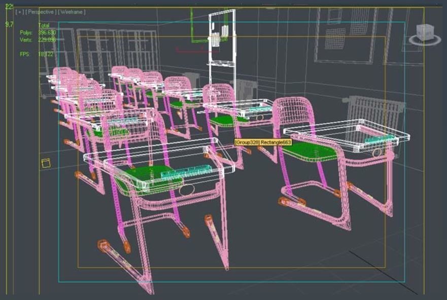 Classroom 3D model_4