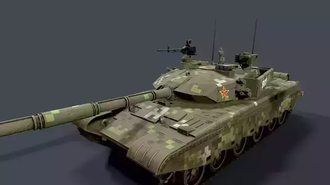 ZTZ - 99 Phase II  Low-poly 3D model