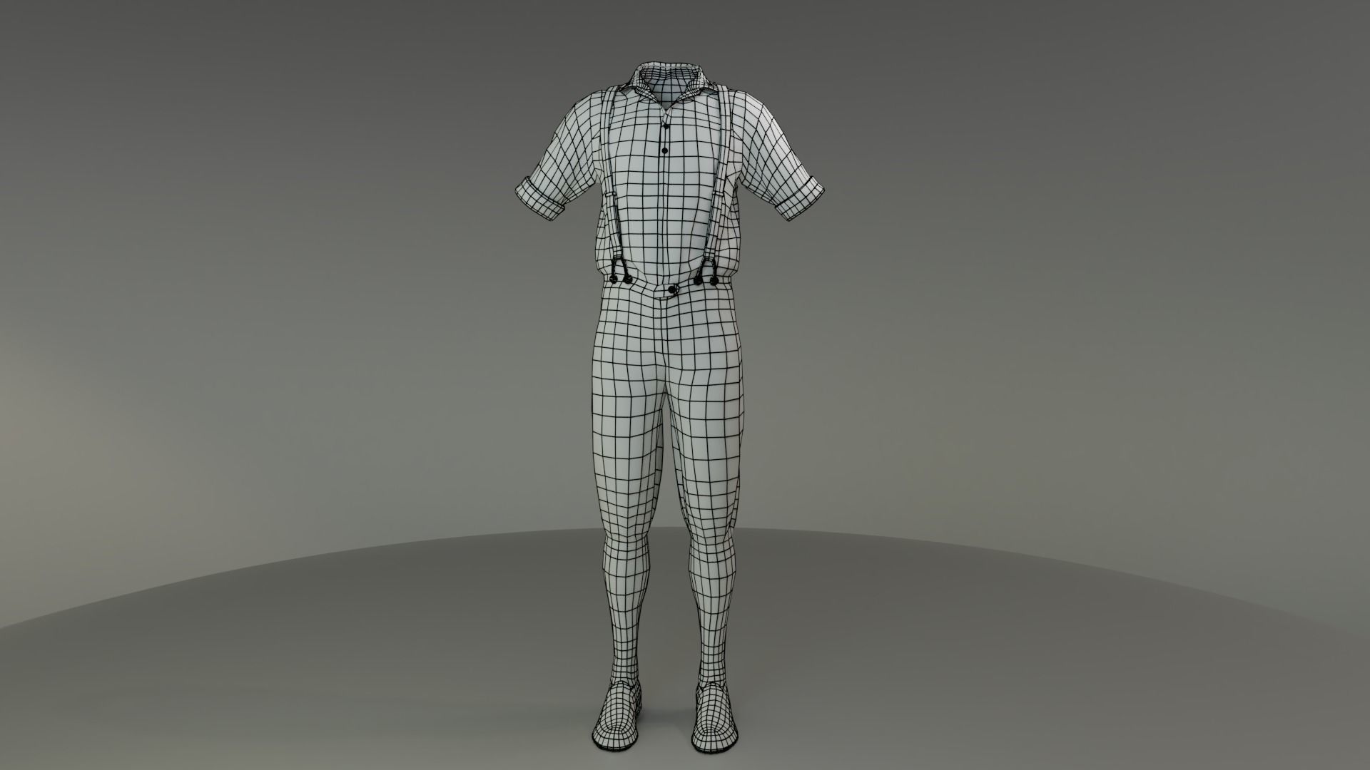 Five Farmer Man Clothes Low-poly 3D model_12