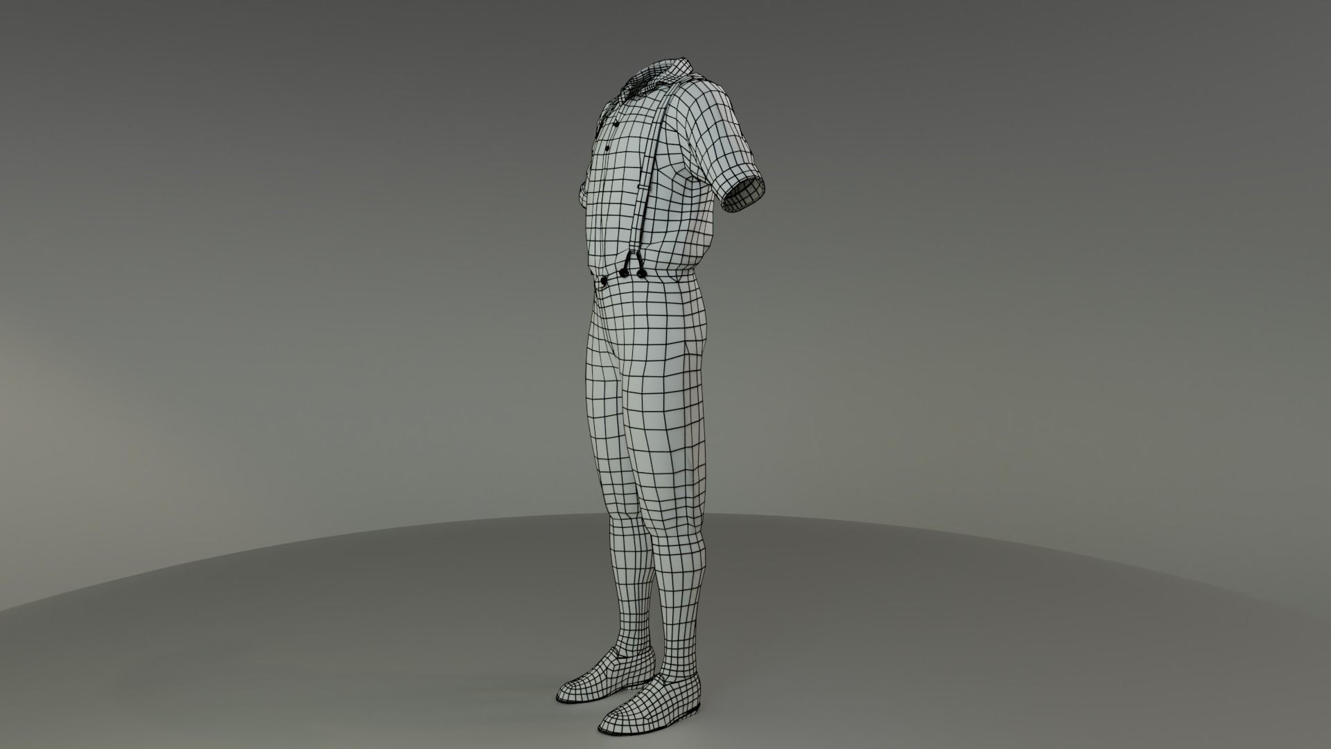 Five Farmer Man Clothes Low-poly 3D model_14