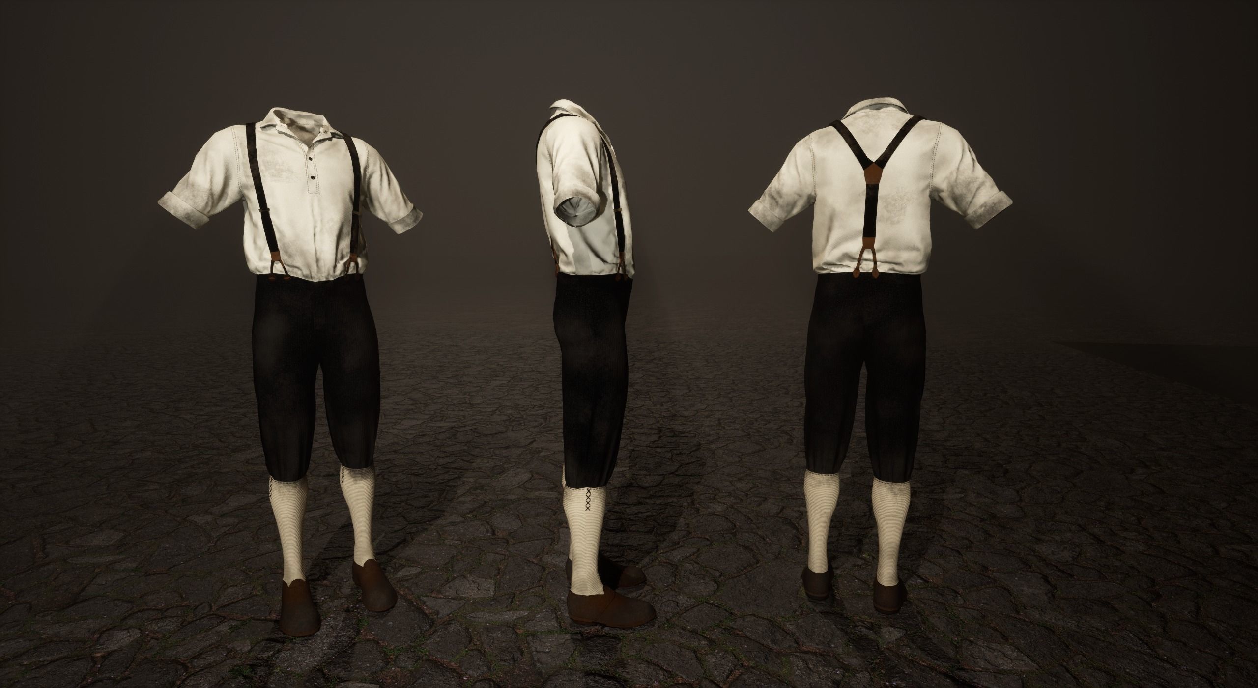 Five Farmer Man Clothes Low-poly 3D model_5