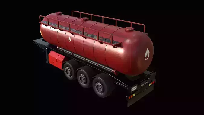 Oil Tanker Trailer PBR Low-poly 3D model