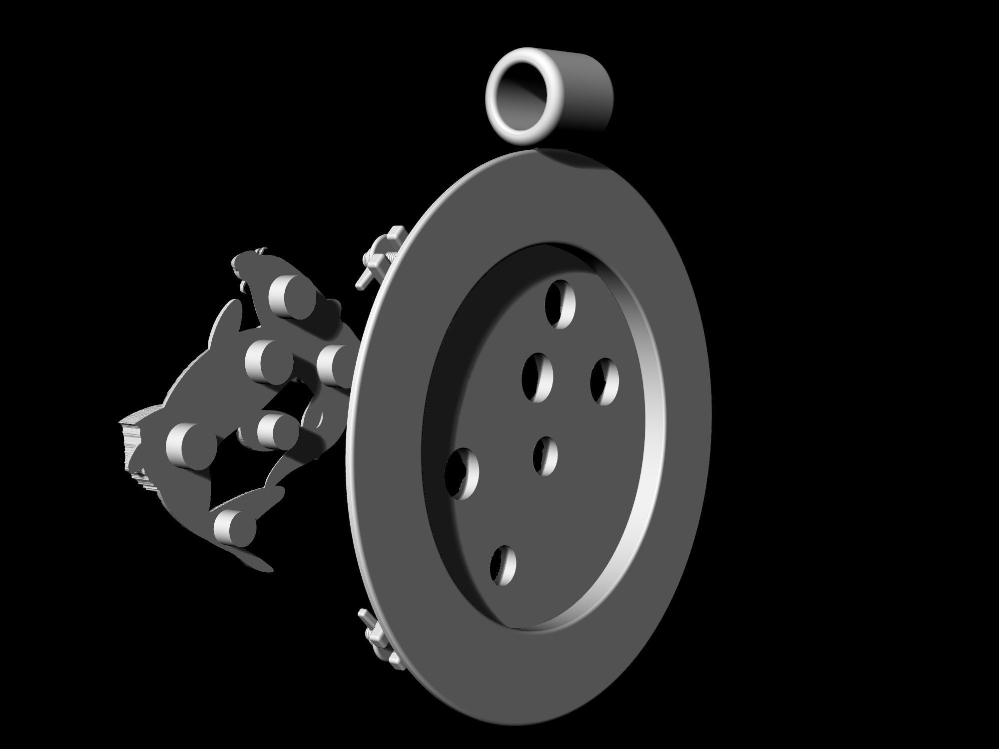  Porthole with jumper fish pendant 3D print model_11