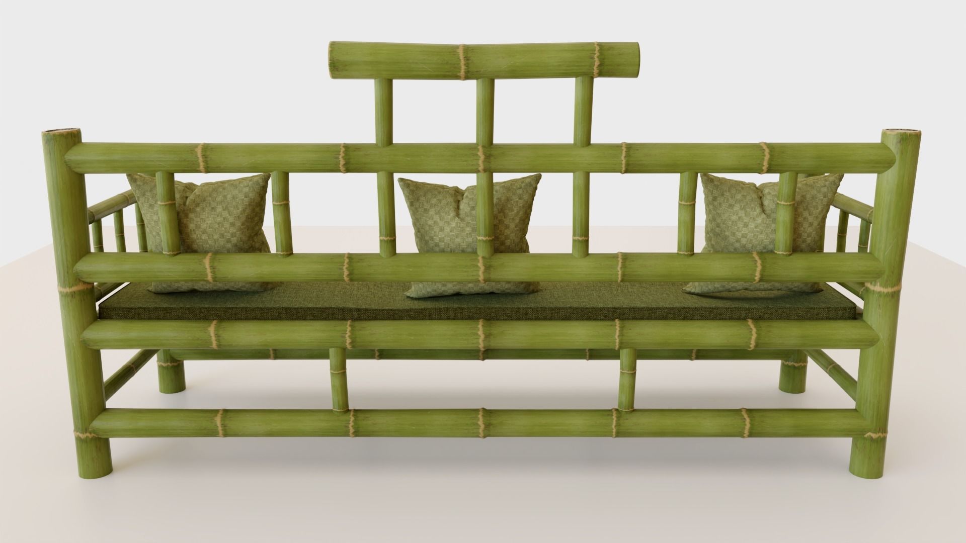 Sophisticated Bamboo Sofa Set Modern Furniture PBR ArchViz 3D model_9
