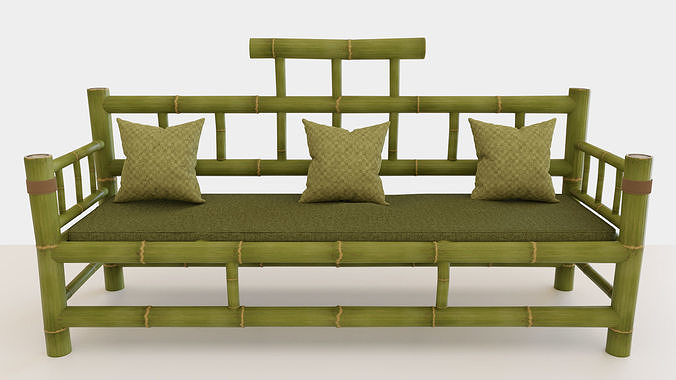 Sophisticated Bamboo Sofa set  3D model